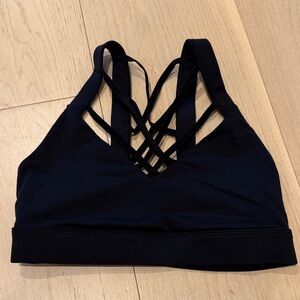 Elegant Black Strappy Sports Bra